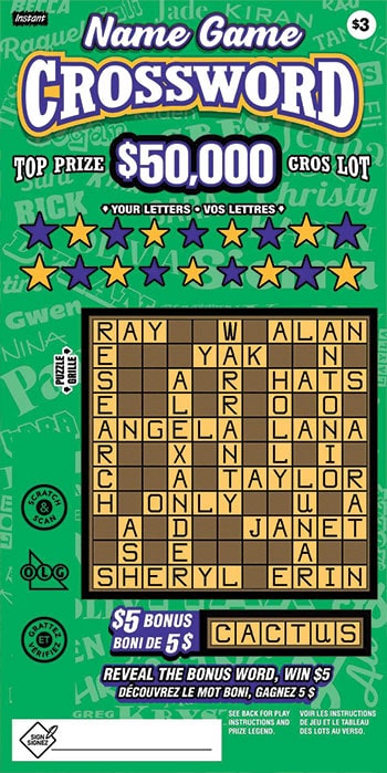Billet Name Game Crossword 3228